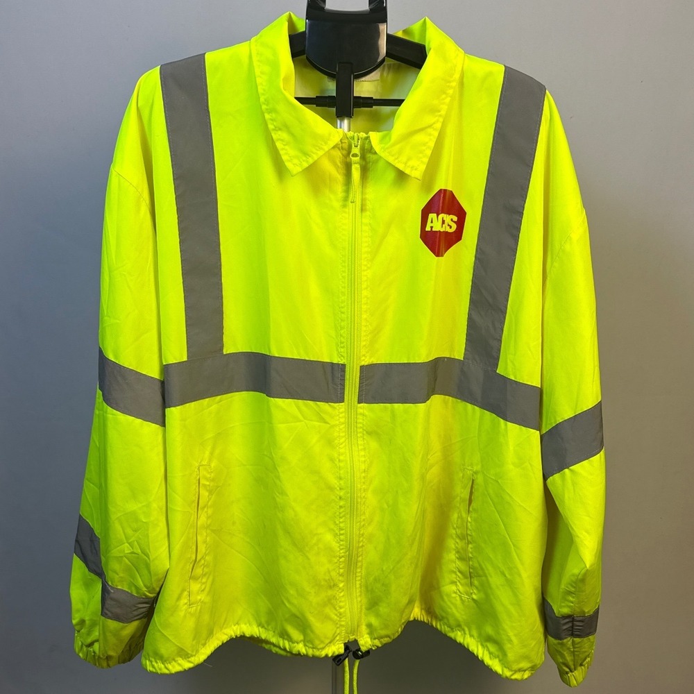Commander Safety Crossing Guard Jacket Neon Yellow Reflective 2XL CSJK300